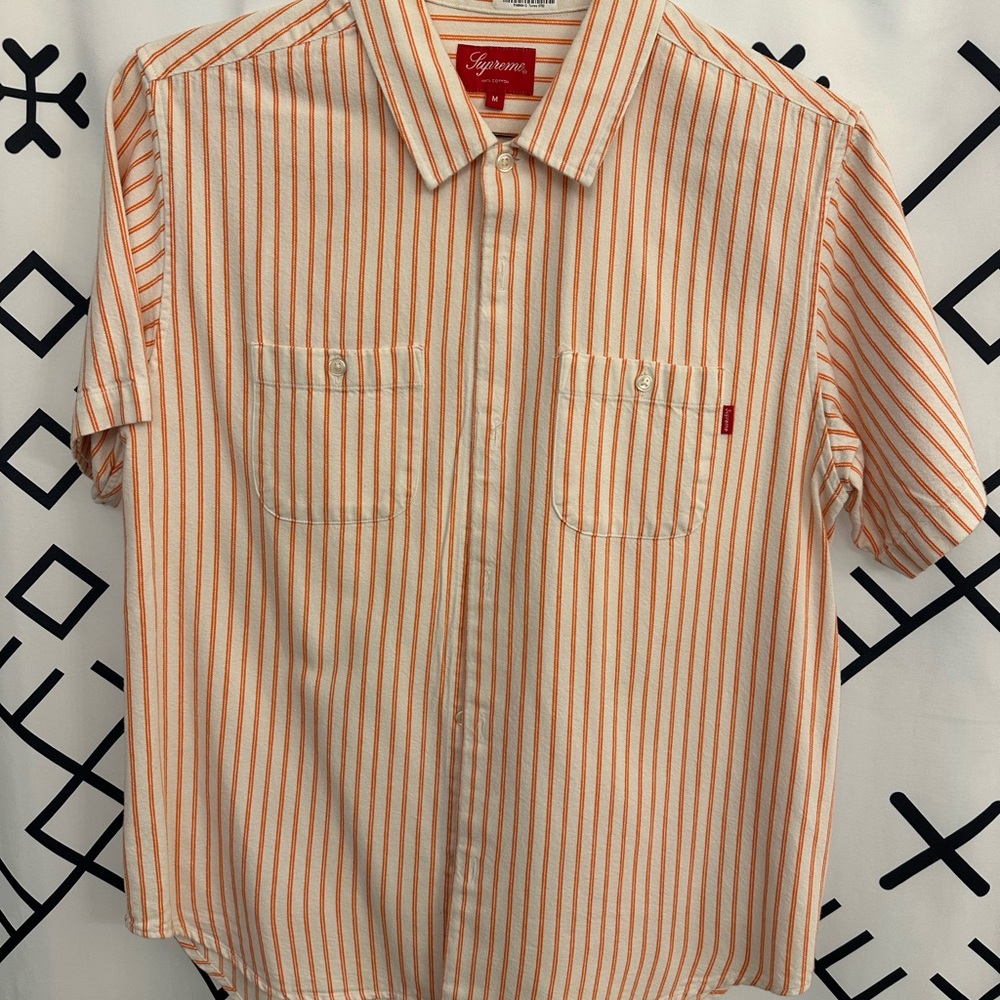 Cream and Orange Supreme button down